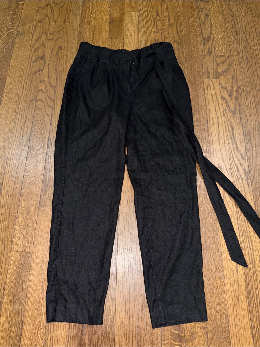Express Black Women’s Tapered Pants with Waist Tie